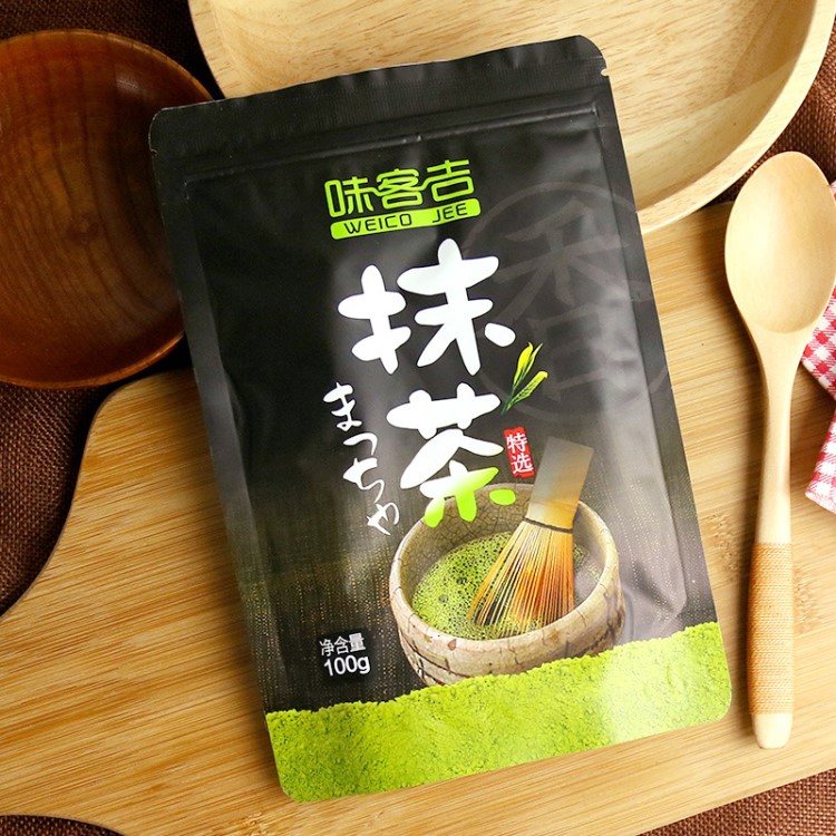 烘焙原料 味客吉抹茶粉 綠茶粉沖飲 石磨抹茶粉蛋糕原料原裝100g