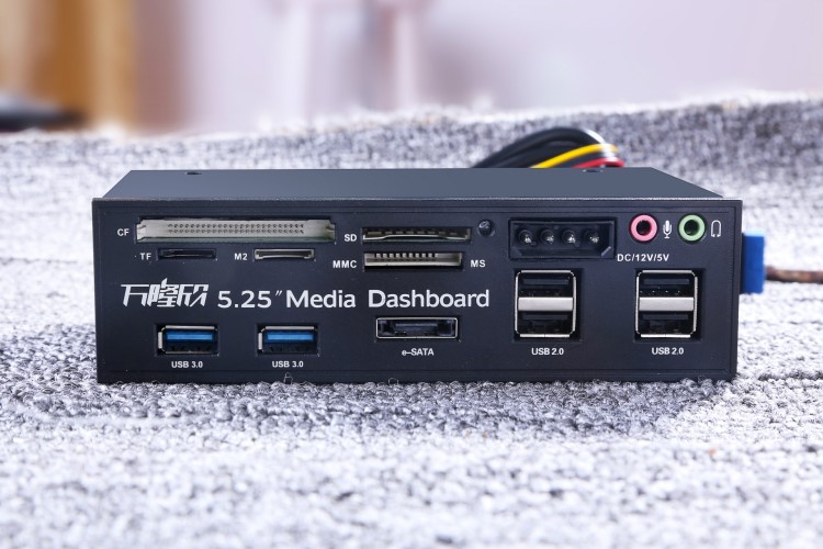 供應(yīng)光驅(qū)位前置多功能面板 USB3.0hub+讀卡器+E-sata+耳麥+12V5V