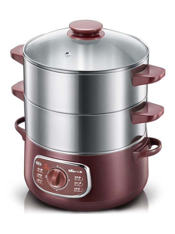 Bear/小熊DZG-D80A1多功能電蒸鍋雙層旋鈕式定時不銹鋼電蒸鍋