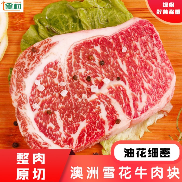 澳洲安格斯雪花牛肉塊冷凍生牛肉餐廳直供雪花牛排廠家批發(fā)