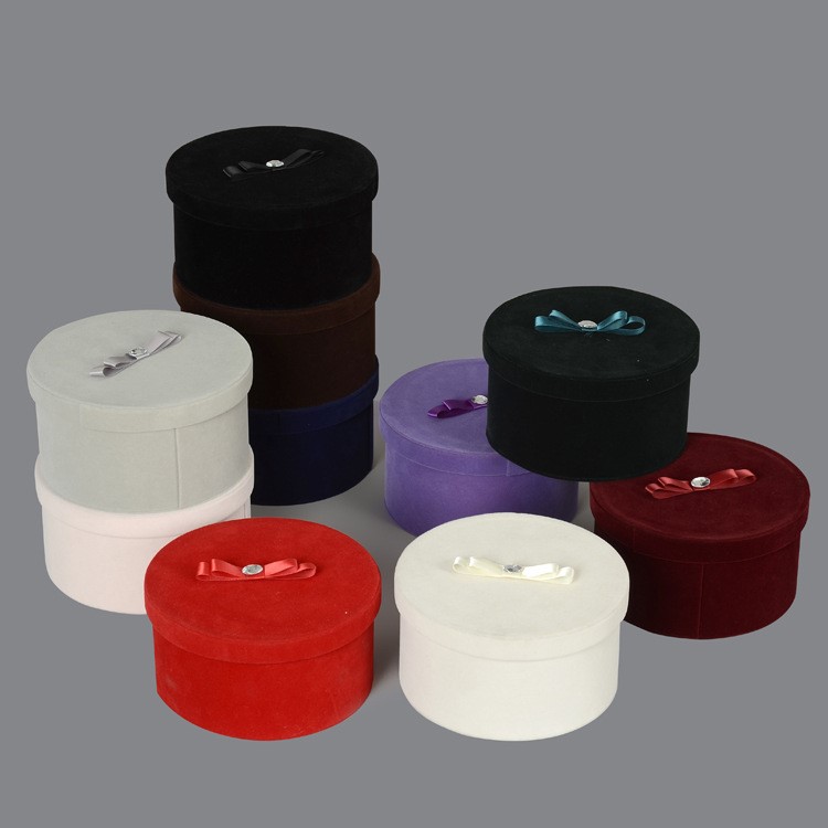 永生花包裝盒 批發圓形絨布包裝盒 衣服包裝禮盒 情人節生日禮盒