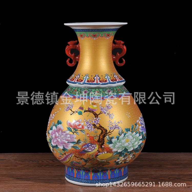 景德鎮(zhèn)陶瓷花瓶工藝品擺件 客廳家居新房裝飾品擺設(shè) 仿古青花瓷器