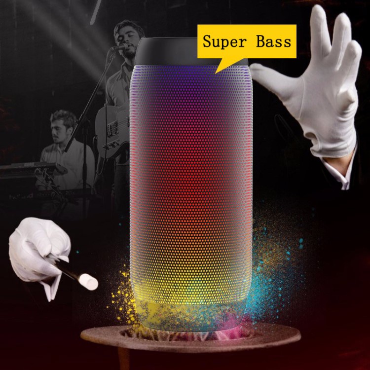 BQ615PRO無(wú)線發(fā)光藍(lán)牙音箱戶外圓柱低音炮騎行插卡LED炫彩音響
