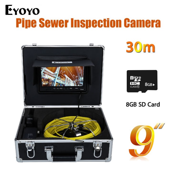 EYOYO WP90C 9寸高清30M帶錄像7MM鏡頭工業(yè)內(nèi)窺鏡汽修管道攝像機(jī)