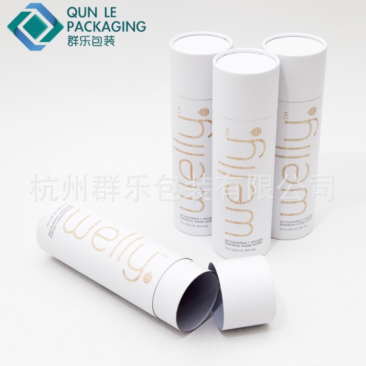 QS廠家定制紙筒保溫杯玻璃瓶外保護快遞紙罐茶葉罐圓筒包裝