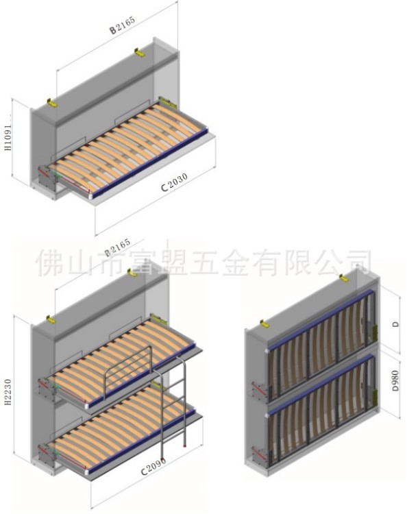 廠家直銷 隱形床五金配件 壁床側(cè)翻床折疊床五金省力氣撐