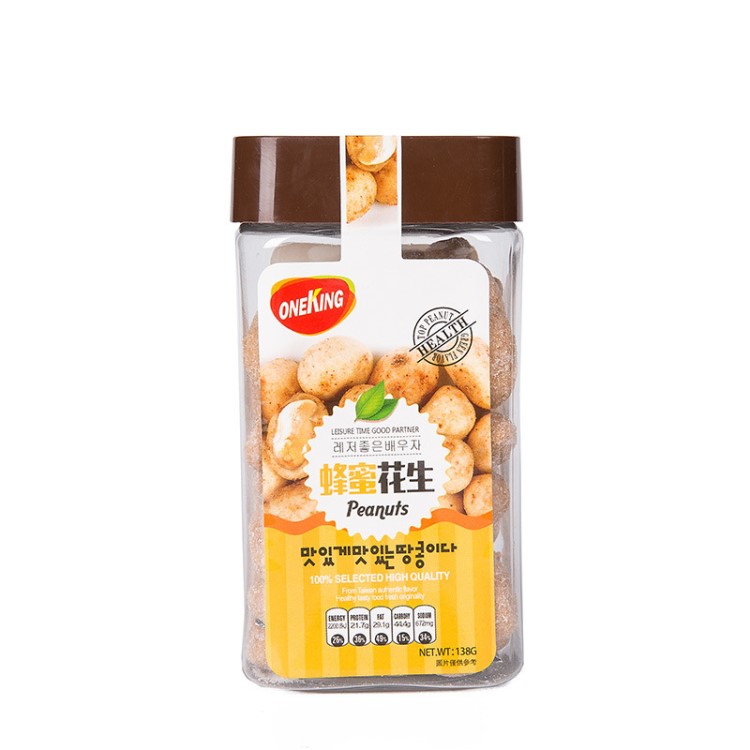 零食批發(fā) 蜂蜜味花生米138克 香脆堅果炒貨休閑食品24罐/箱