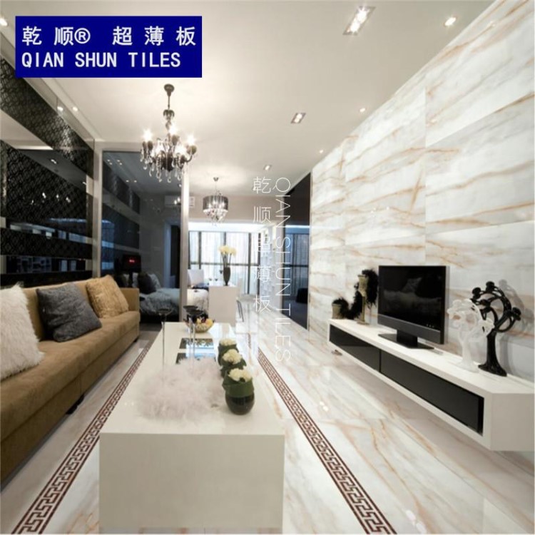 仿大理石紋全拋光大規格瓷磚1200600漢白玉地磚 防滑耐磨背景墻磚
