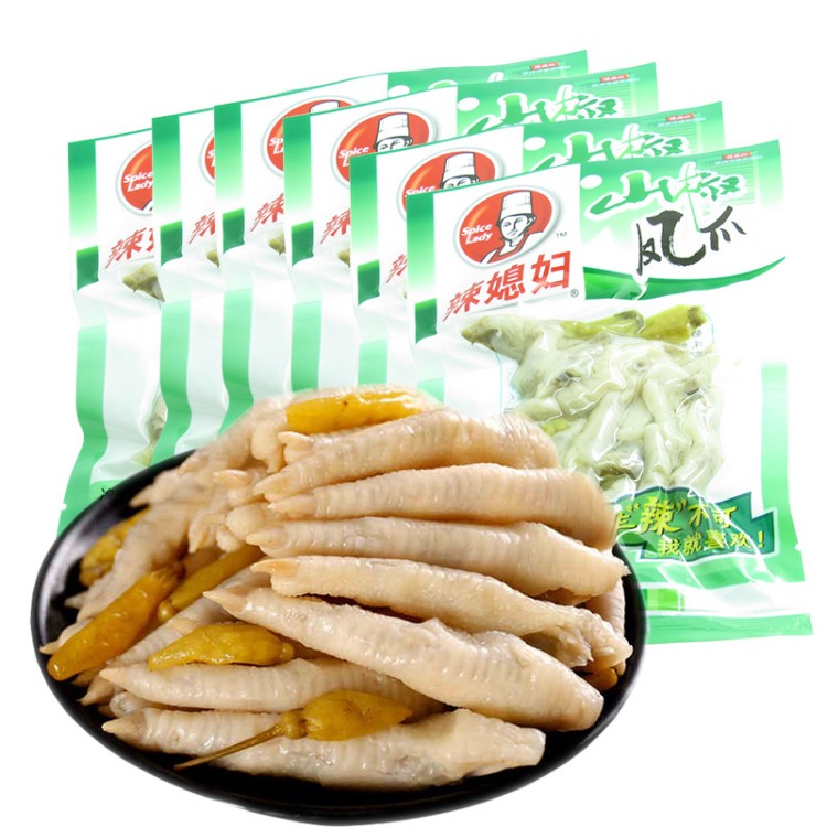 辣媳妇泡椒凤爪70gx6包重庆特产小吃酸辣鸡爪野山椒开胃凤爪