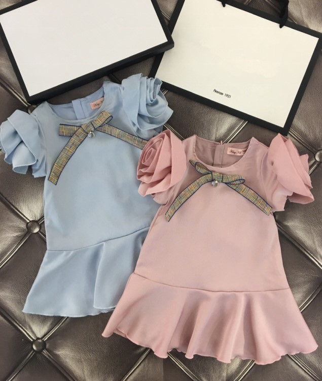 廠家直銷(xiāo)2019春款女童連衣裙童裝 高端版本兒童女孩裙