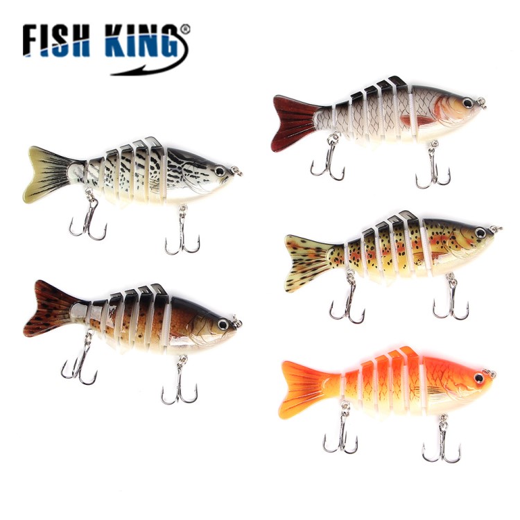 Fish king速賣通熱賣路亞多節(jié)魚10cm朔料7節(jié)魚餌海釣路亞仿真魚餌