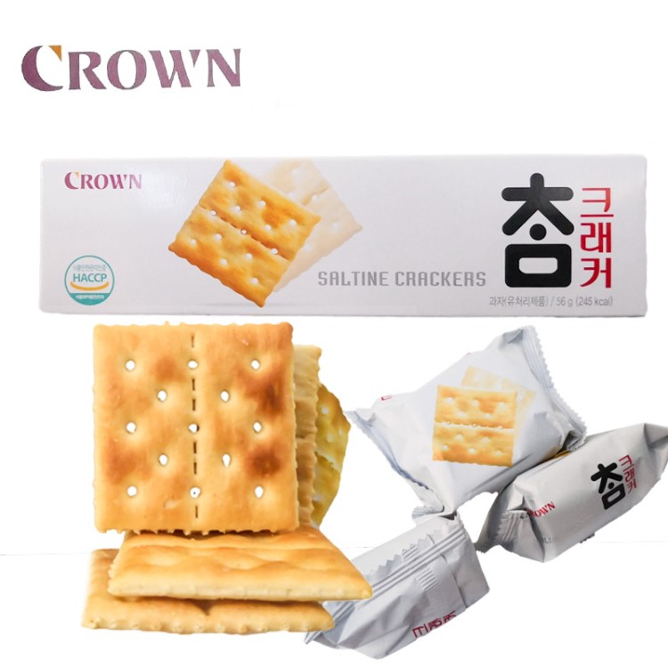 批发太口苏打饼干韩国克丽安可拉奥可来运薄脆休闲零食品56g