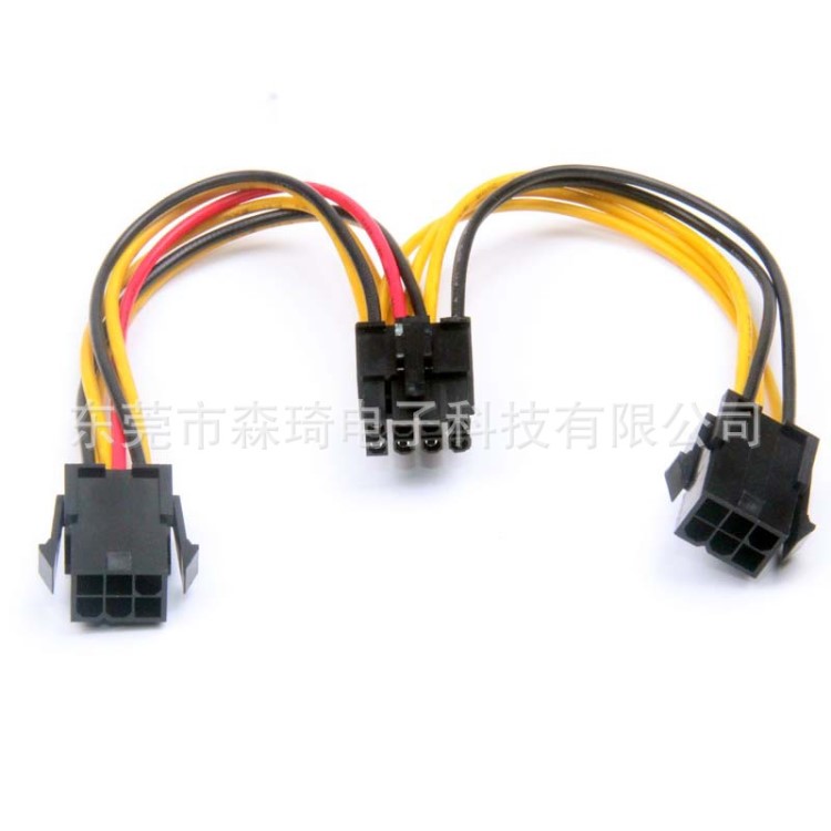 VGA-分叉線  雙6Pin轉顯卡8Pin 15厘米 18awg全銅線