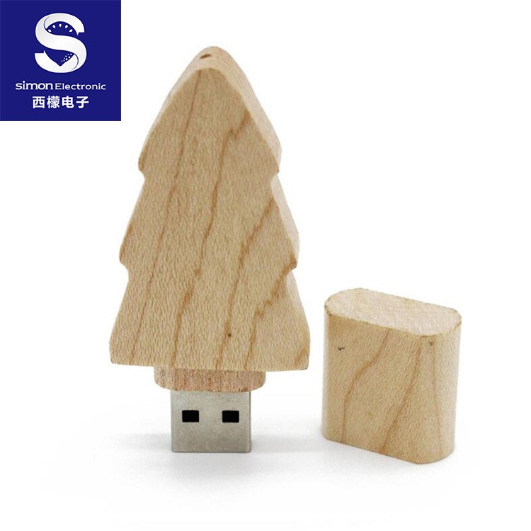 廠家批發(fā)usb2.0環(huán)保木質(zhì)8gU盤(pán) 定制時(shí)尚節(jié)日禮物圣誕樹(shù)U盤(pán)16g