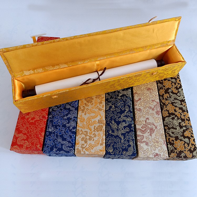 60厘米定做字画盒锦盒订制锦旗书法画盒锦盒书画卷轴盒收纳收藏盒