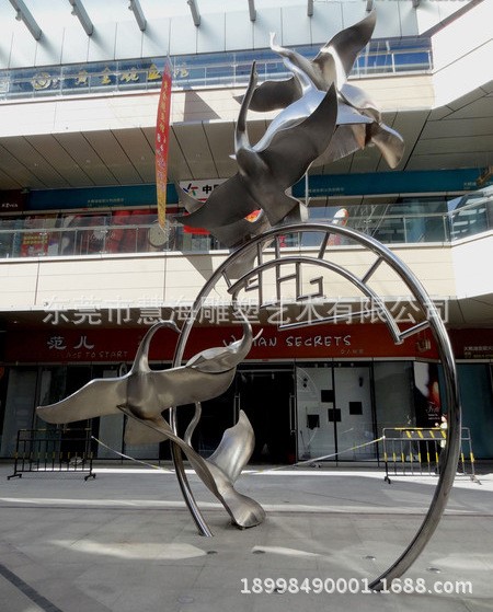 天鵝不銹鋼雕塑--云南不銹鋼雕塑廠家HHY024