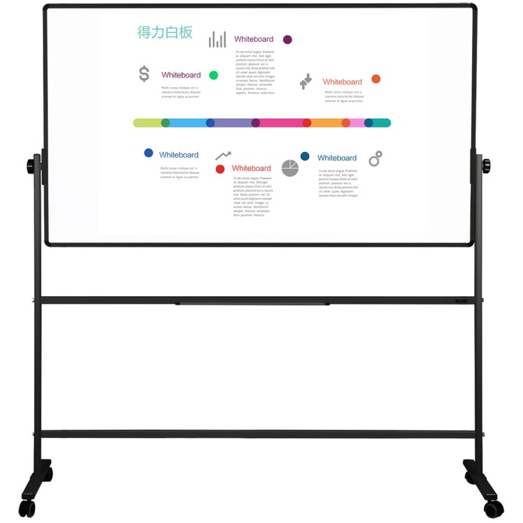 得力白板7883支架式移動(dòng)辦公會(huì)議教學(xué)寫字板立式磁性雙面900*1500