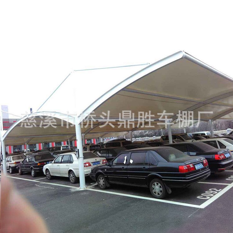 湖州膜結(jié)構(gòu)停車棚搭建 室外固定張拉膜停車棚 4S店停車場汽車車篷