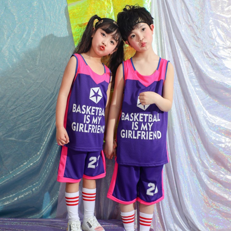 六一兒童演出服男童街舞套裝女童啦啦操籃球服小學(xué)生訓(xùn)練服潮裝夏