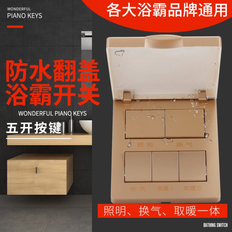 廠家直銷家用浴室專用開關 各品牌通用四五開浴霸開關現(xiàn)貨供應