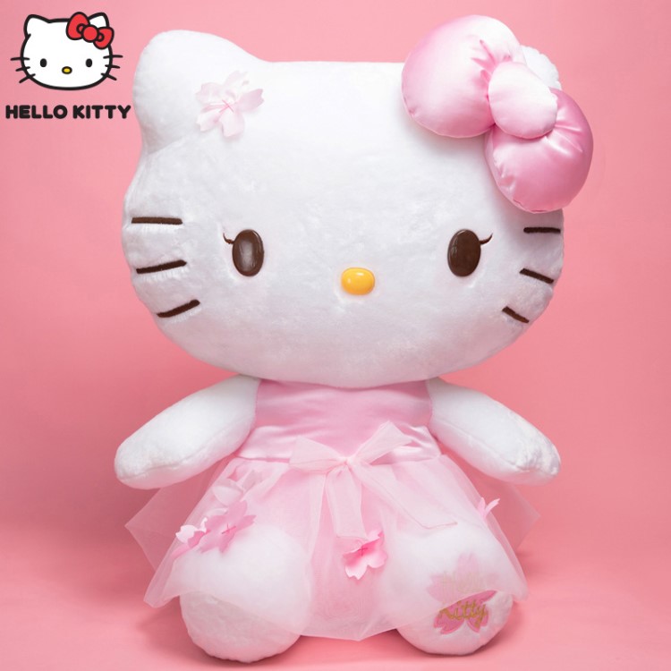 新品玫瑰Hello Kitty毛絨玩具特大號凱蒂貓正版授權(quán)送朋友禮物