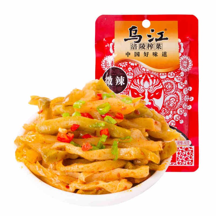 重慶烏江榨菜80g/袋裝涪陵榨菜100袋/整箱下飯菜咸菜開味小菜批發(fā)