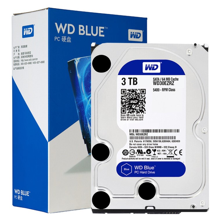 西部數(shù)據(jù)(WD)藍(lán)盤 3TB SATA6Gb/s 64MB 臺(tái)式機(jī)械硬盤(WD30EZRZ)