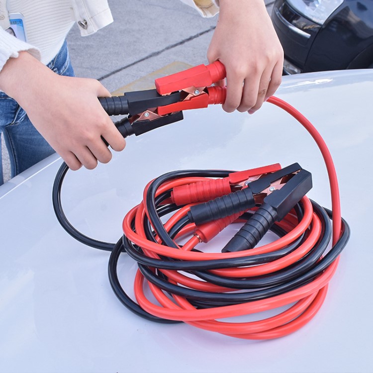 汽車搭火線電瓶線過江龍電瓶夾子連接線鱷魚夾銅搭電線應(yīng)急通用