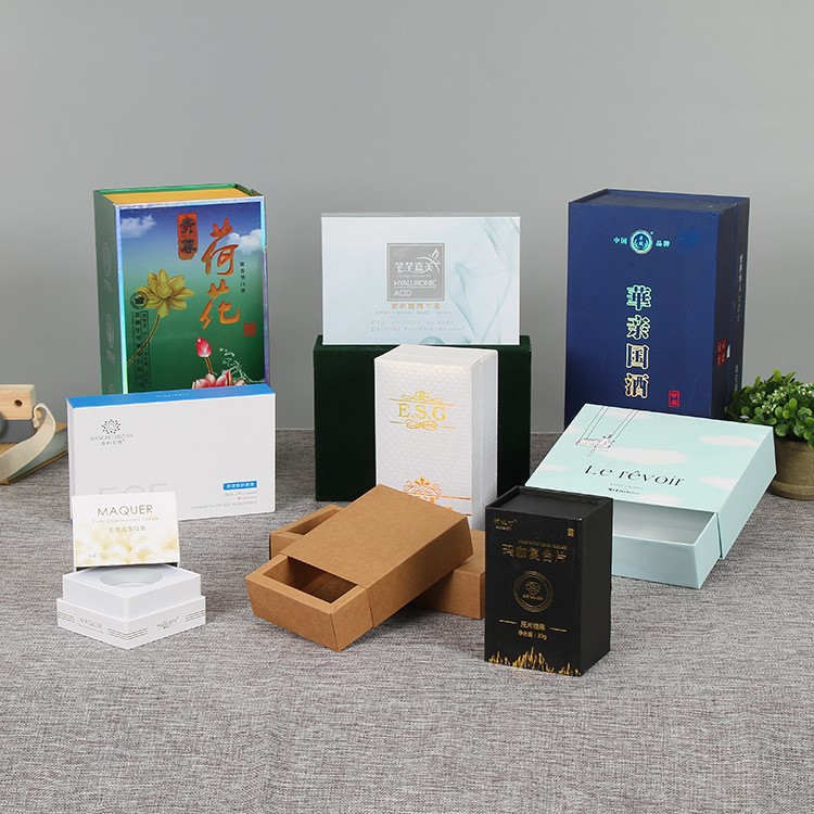翻蓋白酒禮品包裝盒定做牛皮紙抽屜禮盒定制天地蓋白卡紙花茶彩盒