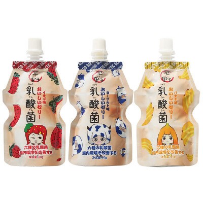 日本品牌 童年零食平野乳酸菌吸吸啫喱果凍飲料布丁果汁80g