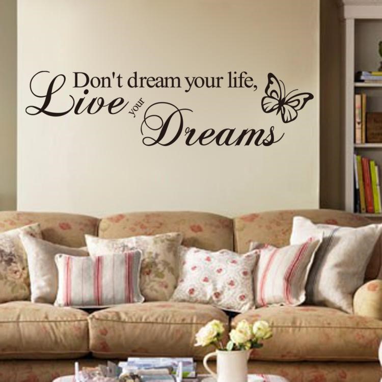 Live Dream 英文箴言精雕創(chuàng)意時(shí)尚墻貼裝飾墻貼紙廠家批發(fā)ZY8142