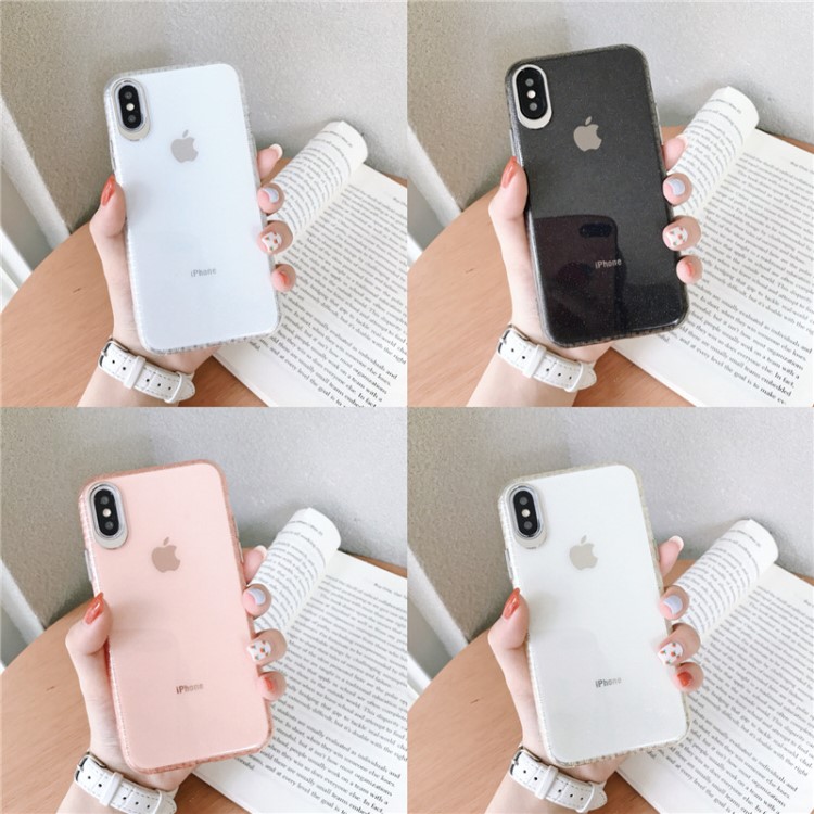 適用新款iPhoneXSMAX全包閃粉手機殼蘋果7/8plus防摔透明保護套XR