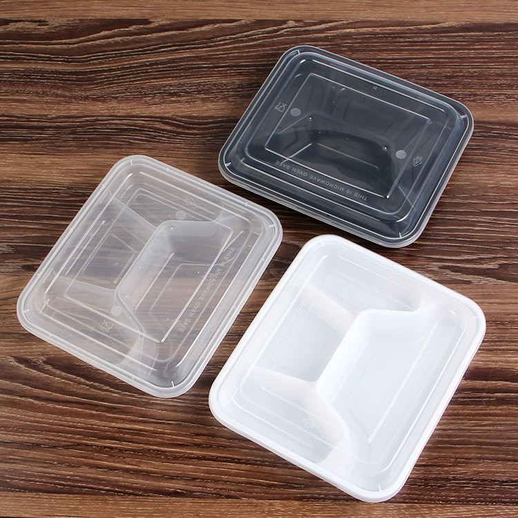 廠家直銷美式四格方形一次性飯盒 餐廳外賣便當盒 加厚快餐盒