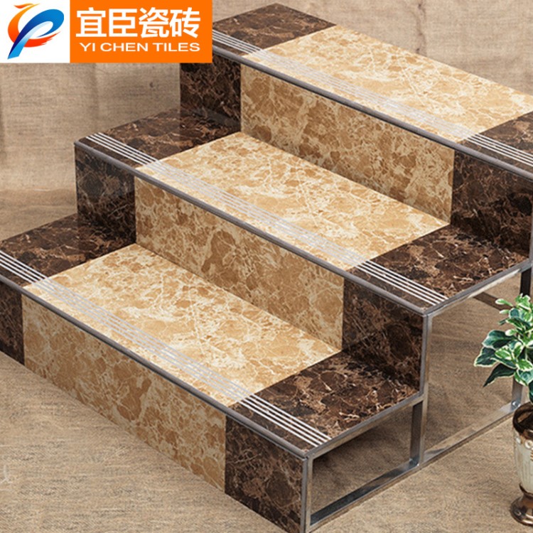 佛山瓷磚 樓梯磚梯級磚梯步磚防滑樓梯間地板磚拋光踏步瓷磚耐磨