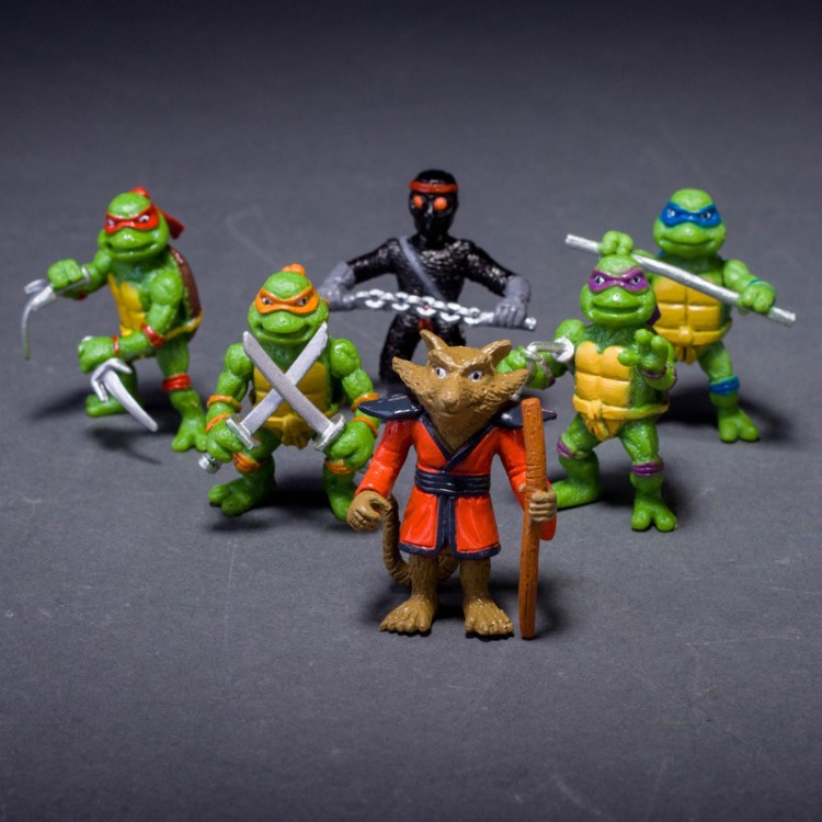 忍者神龟TMNT2014动画版可动玩偶 怀旧男孩玩具手办模型全套6款