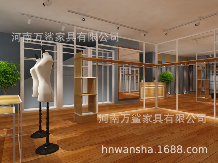 萬(wàn)鯊品質(zhì)男女服飾展示架有優(yōu)惠的展柜洛陽(yáng)廠(chǎng)家直銷(xiāo)珠寶玉器展示柜