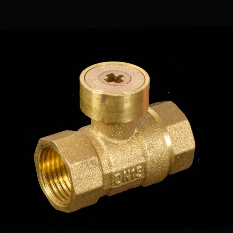 dn20一字锁闭球阀 黄铜带锁球阀 表前暖气锁闭磁性球阀暖气阀门