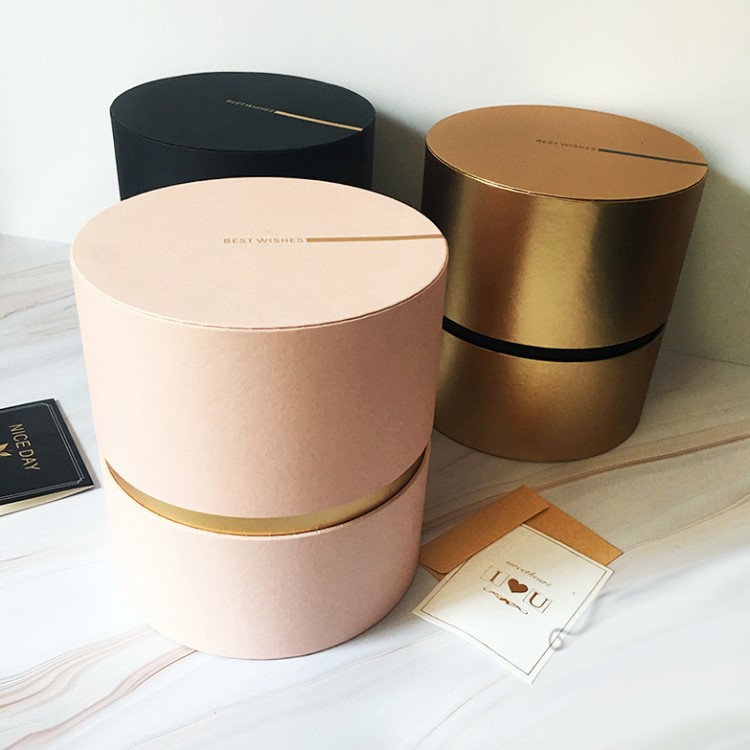 化妝品圓形禮盒定做BSCI包裝工廠直銷精油圓形天地蓋紙盒