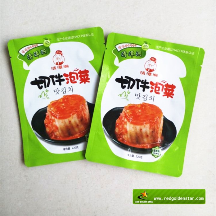 廠家定做高溫蒸煮自立鋁箔袋 食品塑料袋 自封袋 韓國泡菜包裝袋