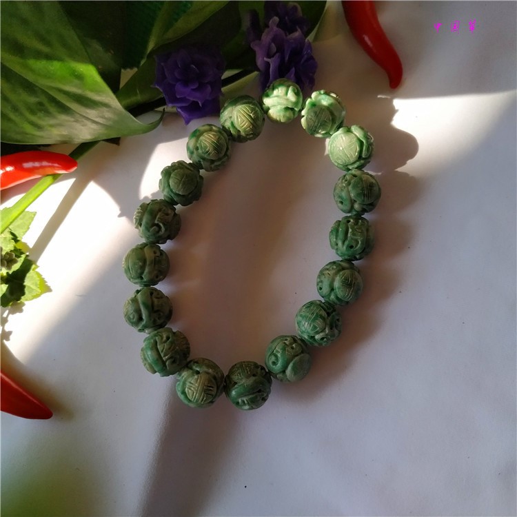 東莞廠家 加工手鏈 佛珠 中國翠 雕刻 可加工定制