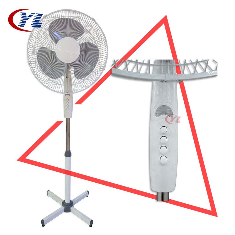 YL-S16 16寸外贸家用三PP页白色PP大身塑料配件CE落地风扇