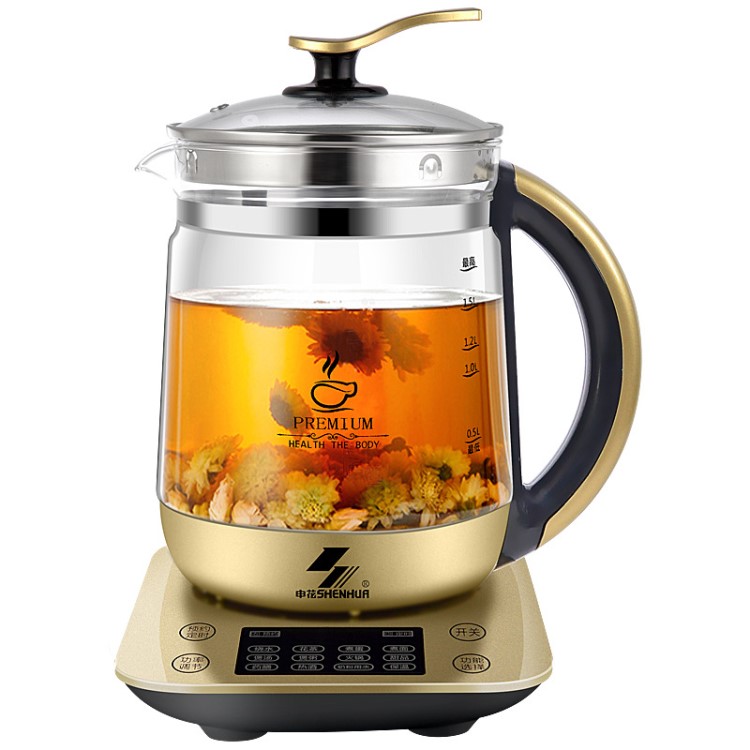 申花養(yǎng)生壺自動加厚玻璃多功能電熱燒水花茶壺家用煮茶器SH-520C