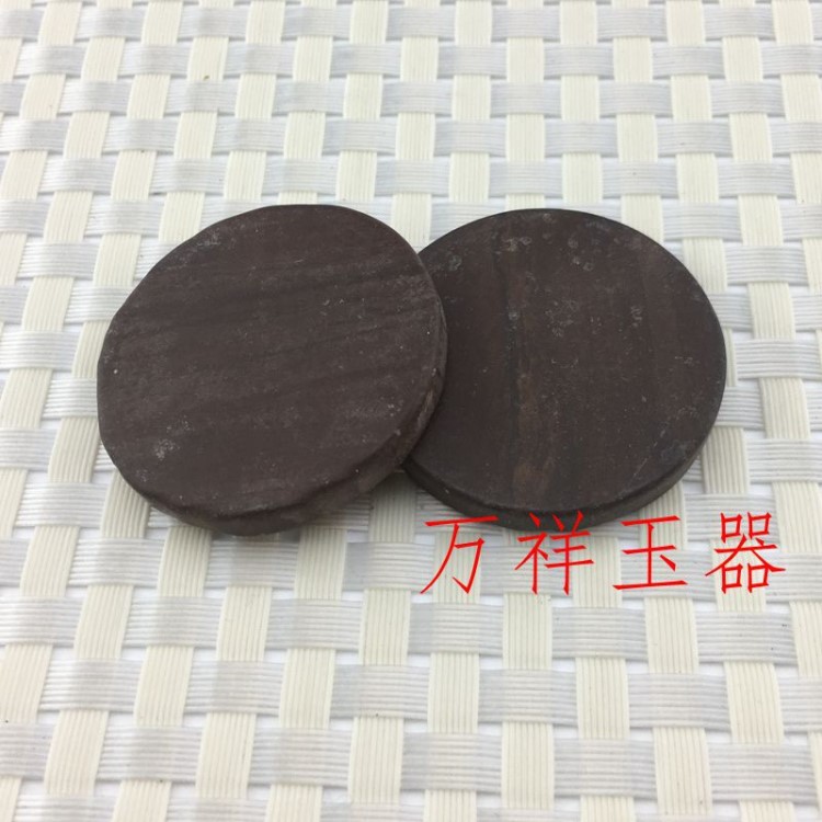 厂家大量批发订做 稀有木鱼石片原石圆形片 生产加工一件代发