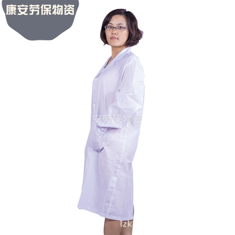 廠家直銷工衣定制免費(fèi)繡字新款潮流白大褂 藥店美容院護(hù)士專用