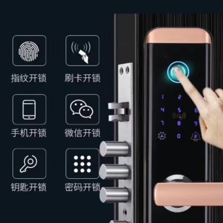 步陽(yáng)力群升防盜門通用型半導(dǎo)體指紋鎖 五合一惠氏款工程智能鎖