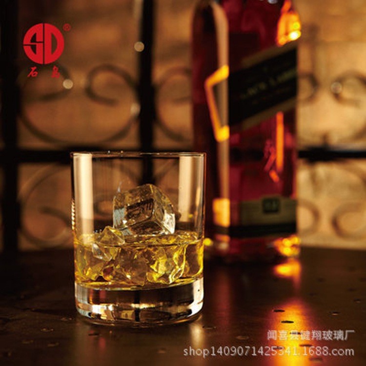 石島無鉛水晶威士忌烈酒杯洋酒杯果汁杯啤酒杯茶杯子6只禮盒裝