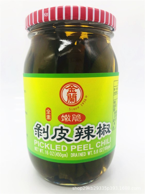 臺(tái)灣 臺(tái)灣醬料 臺(tái)灣調(diào)味品金蘭剝皮辣椒450g 全素