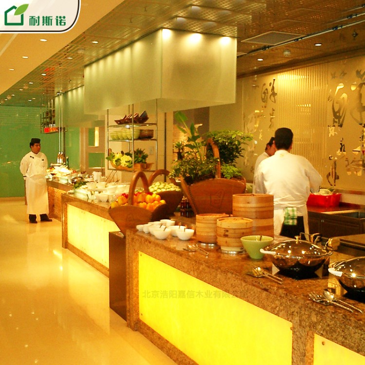 廠家直銷大理石餐廳自助取餐臺 廚房操作臺冷熱餐飲存放臺食堂桌