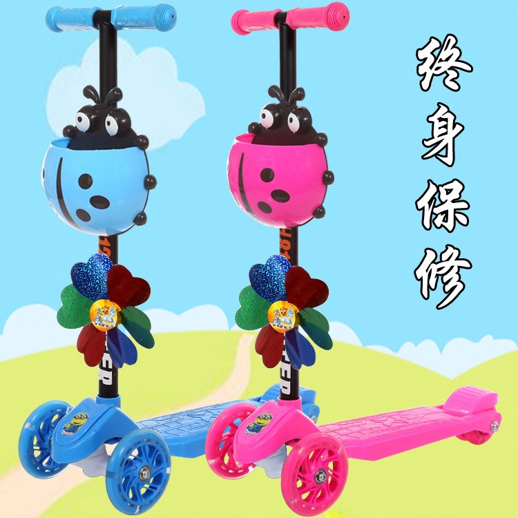 生產(chǎn)兒童滑板車(chē)可升降閃光四輪三輪童車(chē)小孩寶寶滑行車(chē)批發(fā)