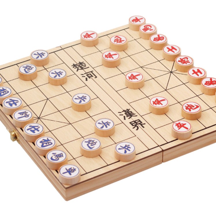 木質(zhì)折疊中國象棋HL01 便攜式大號折疊木制象棋0.56